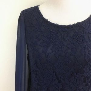 Charming Charlie | Navy Blue Lacey Dress
